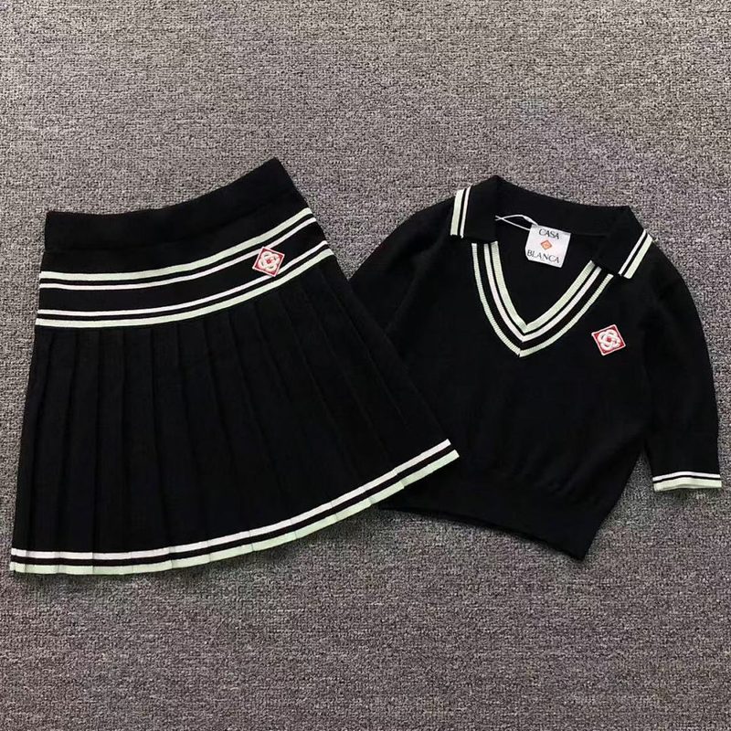 CASABLANCA SWEATER FEMAIE STYIE POLO SHORT SKIRT 663
