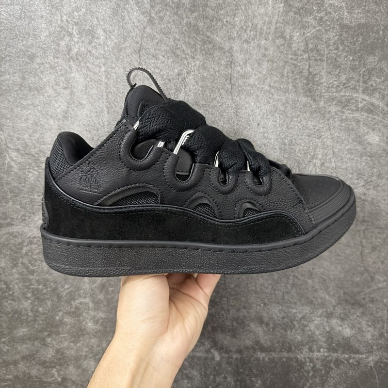 YH Lanvin Leather Curb Sneakers